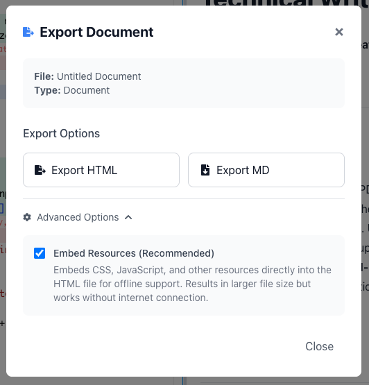 Export to multiple formats